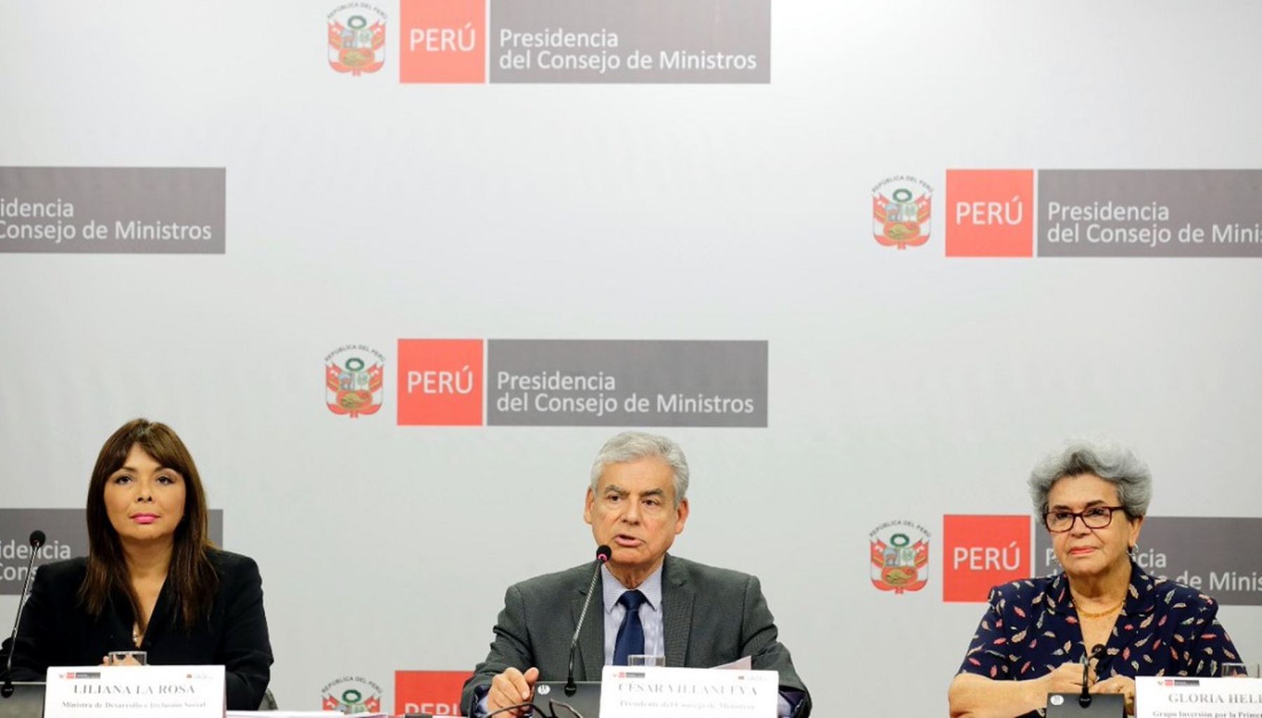 Conferencia de prensa del jefe del Gabinete Ministerial, César Villanueva.