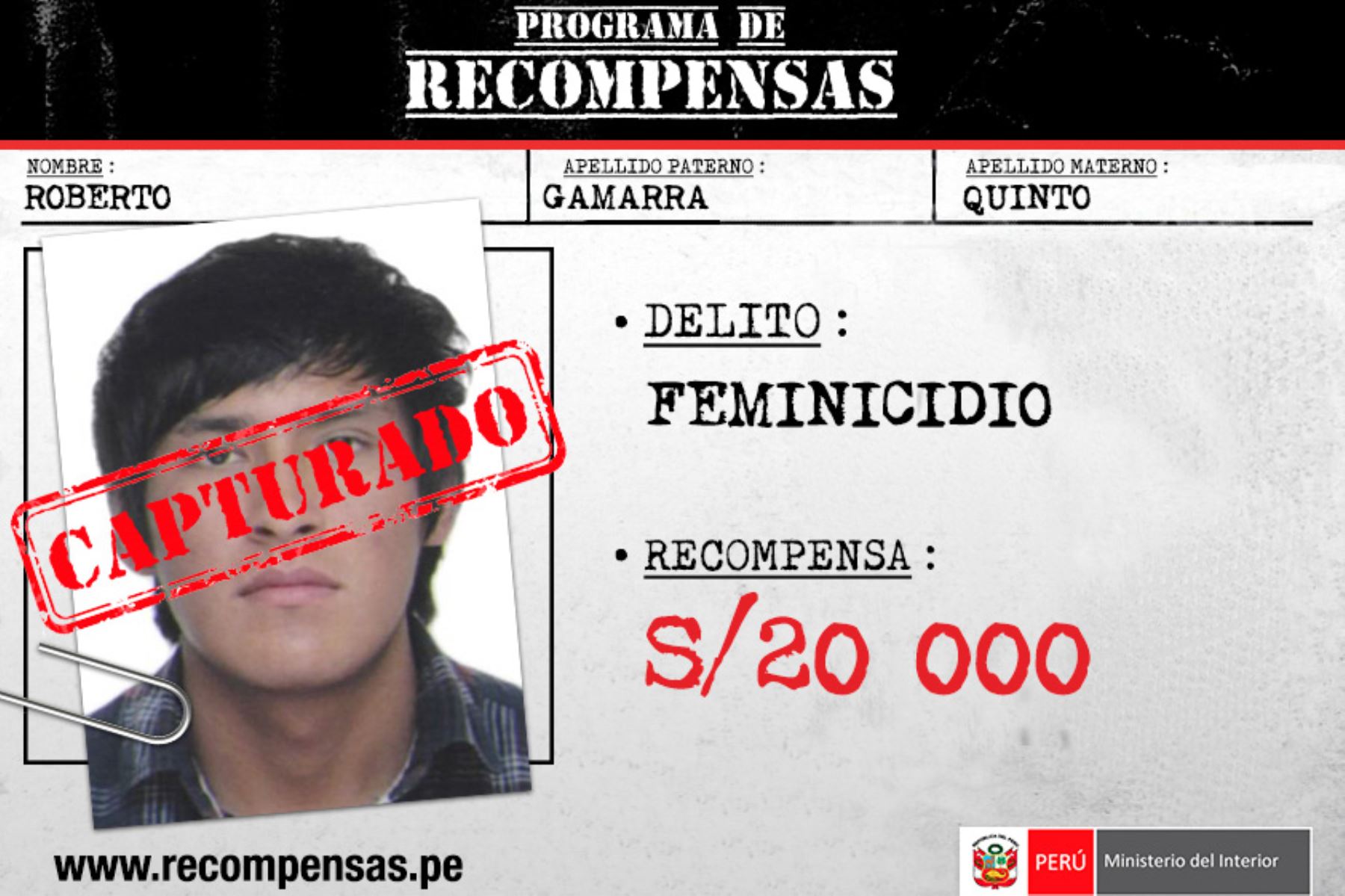 Feminicida capturado en La Molina. Foto: Andina/difusión