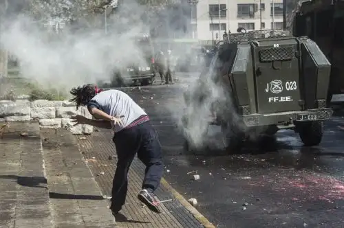 Protestas estudiantiles en Chile Foto: AFP