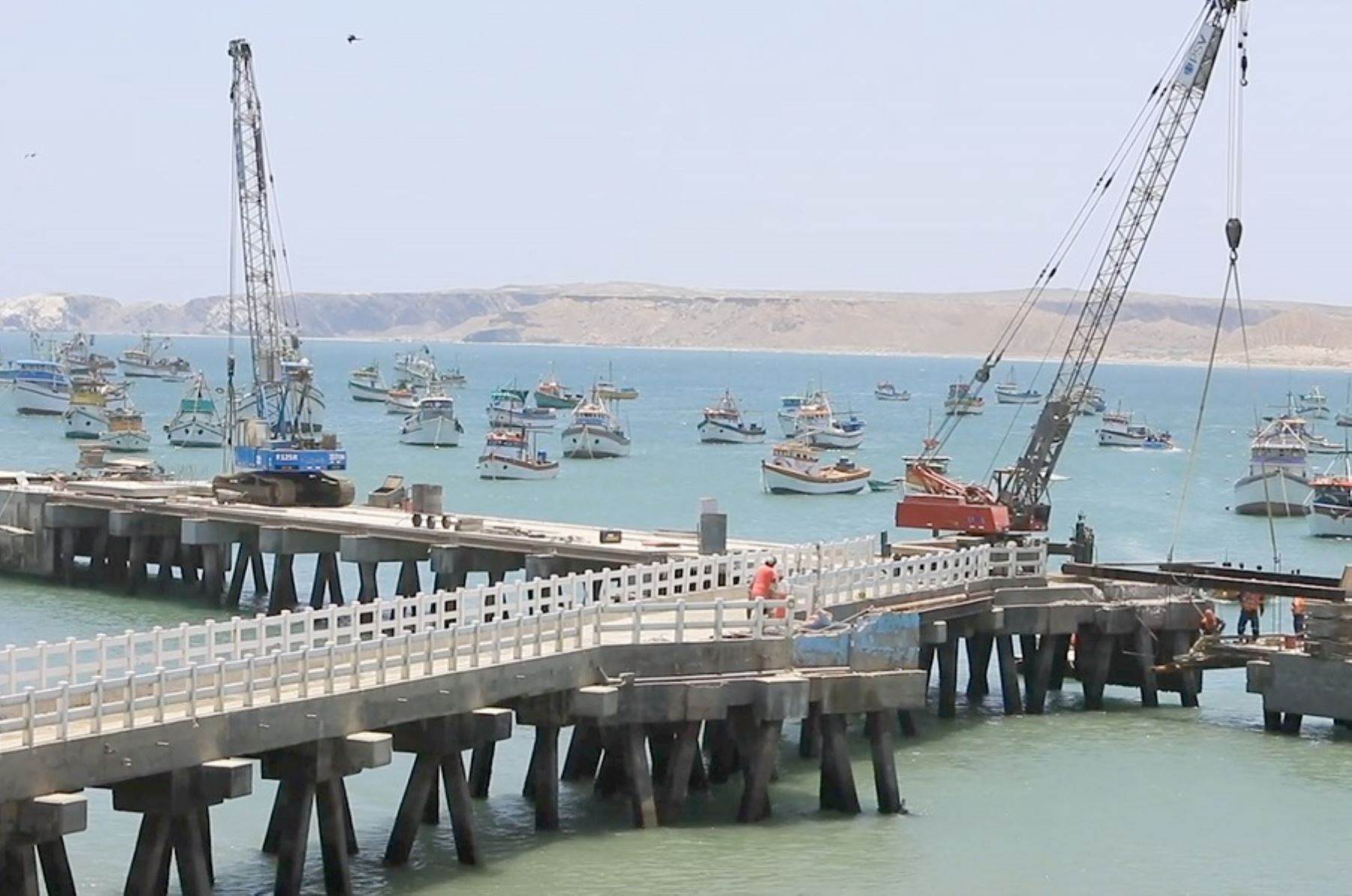 Vista de la construcción del embarcadero de Yacila en Piura. Foto: Cortesía.