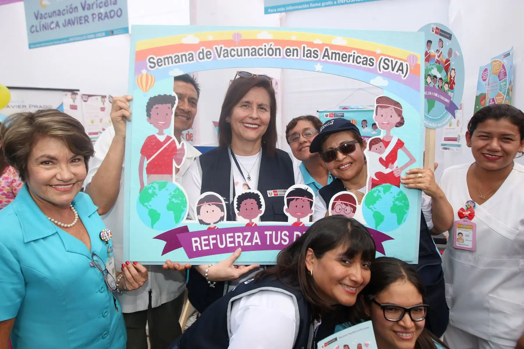 Viceministra de Salud Pública, María del Carmen Calle, en campaña de inmunizaciones por la Semana de Vacunación de las Américas. Foto: ANDINA/Héctor Vinces.