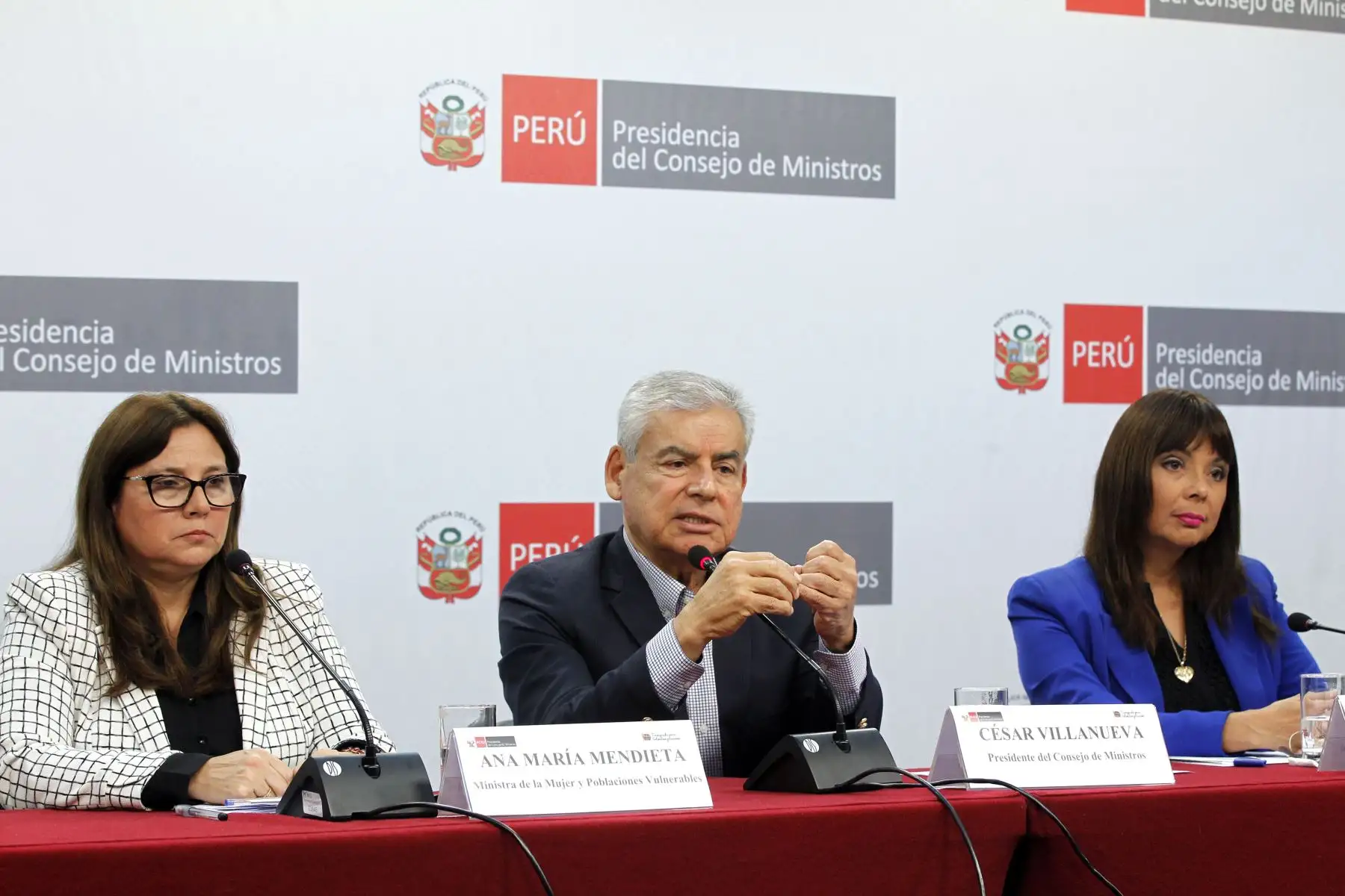Conferencia de prensa en la PCM. Foto: ANDINA/Dante Zegarra
