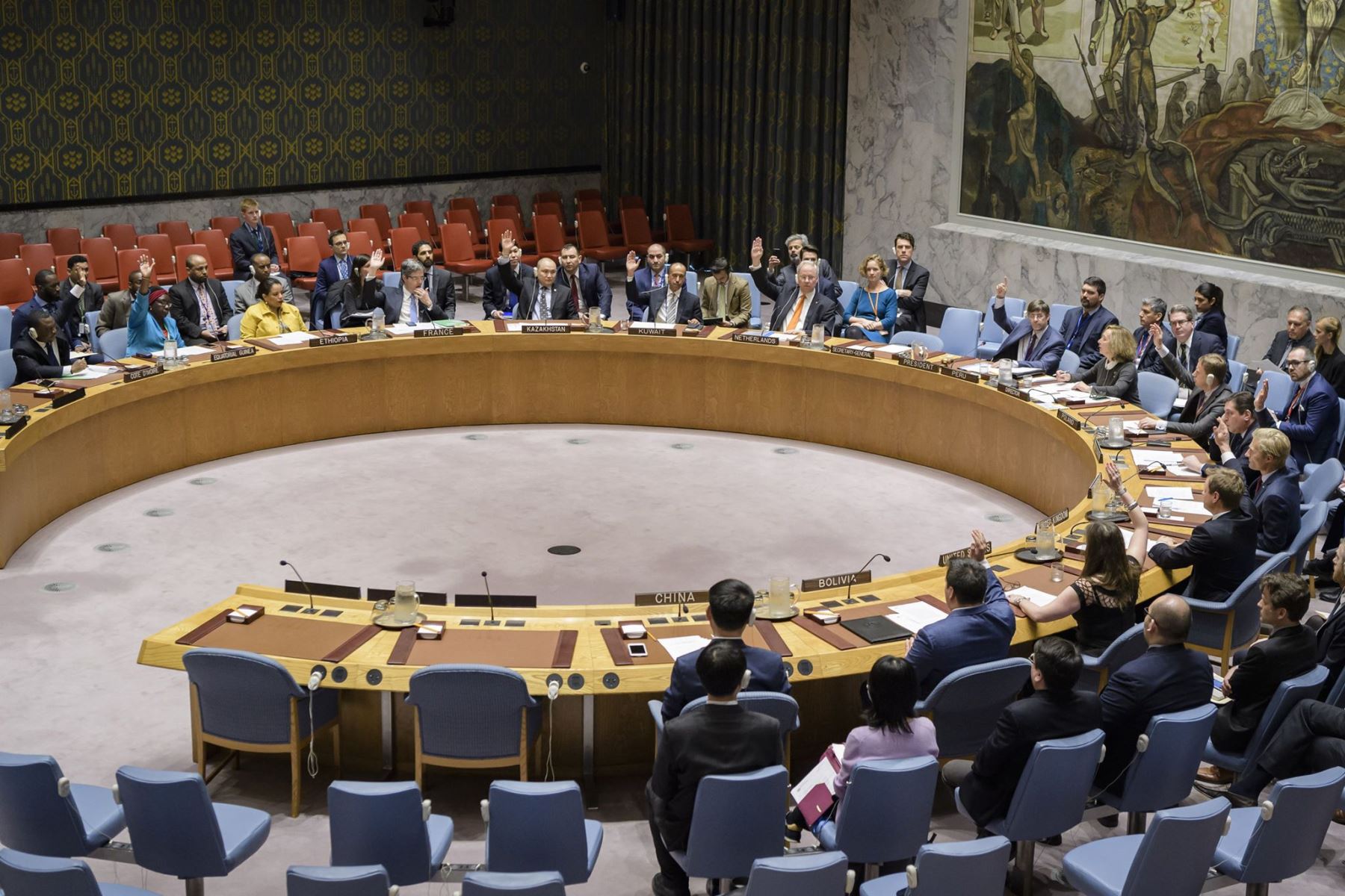 Fotografía cedida por la ONU del pleno del Consejo de Seguridad de la ONU que el viernes 27 de abril vio el tema de Marruecos y El Polisario. Foto: EFE