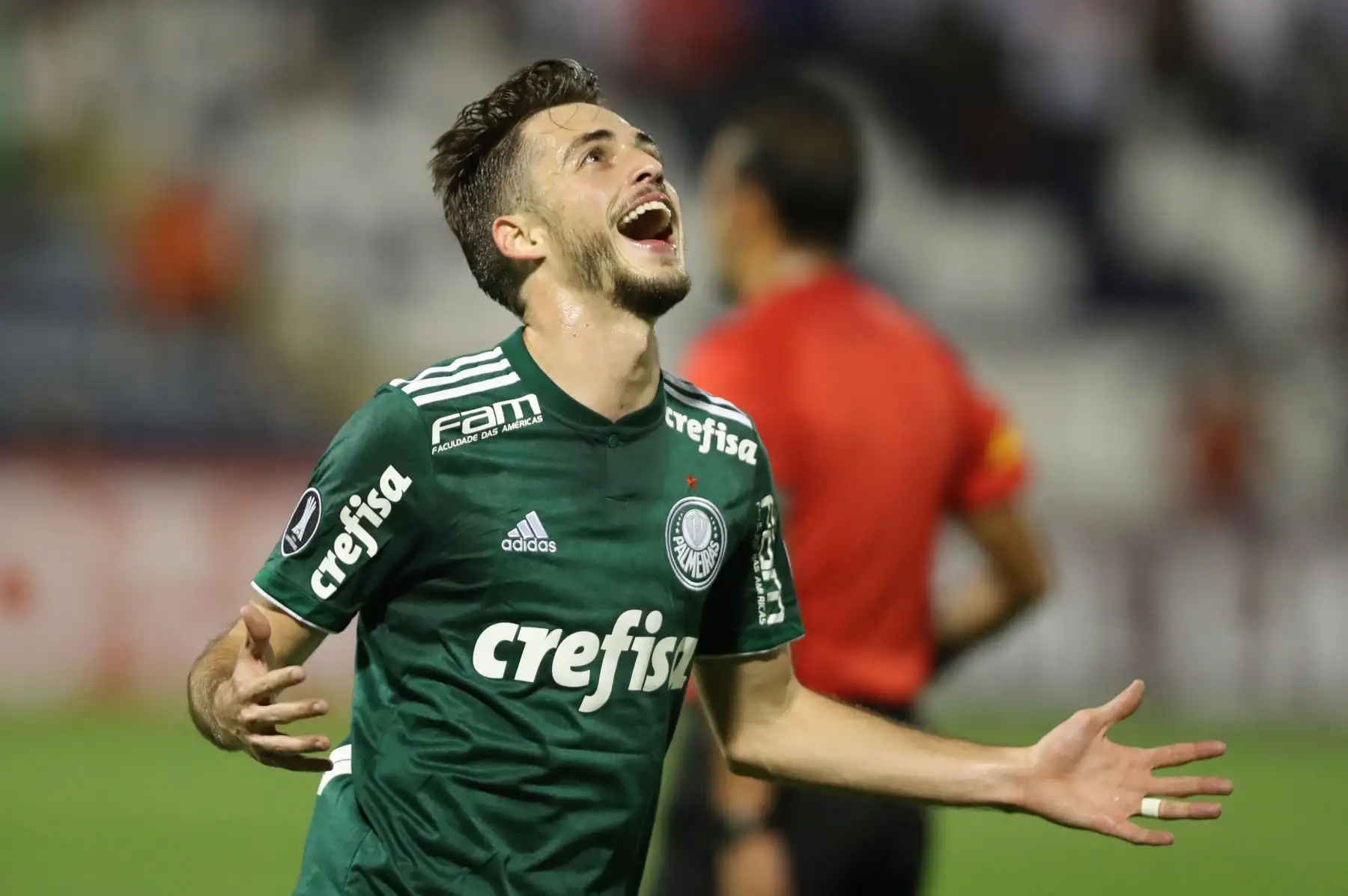 Hyoran de Palmeiras celebra el 2-0 contra Alianza Lima. Foto: EFE
