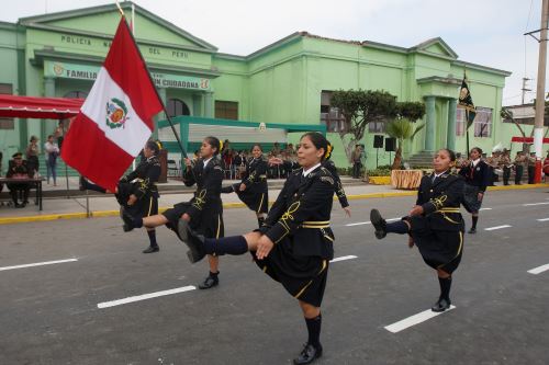 Desfile de la policia escolar de la region Callao. Foto:ANDINA/Héctor Vinces.
