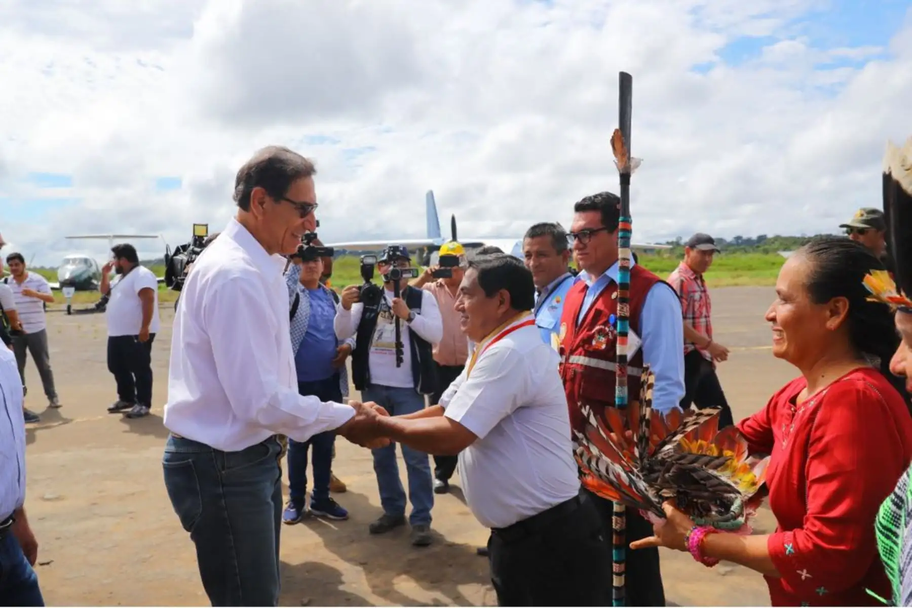 Presidente Vizcarra, coloca la primera piedra del Nuevo Establecimiento de Salud de Purús, en Ucayali.  Foto: ANDINA/ Prensa Presidencia