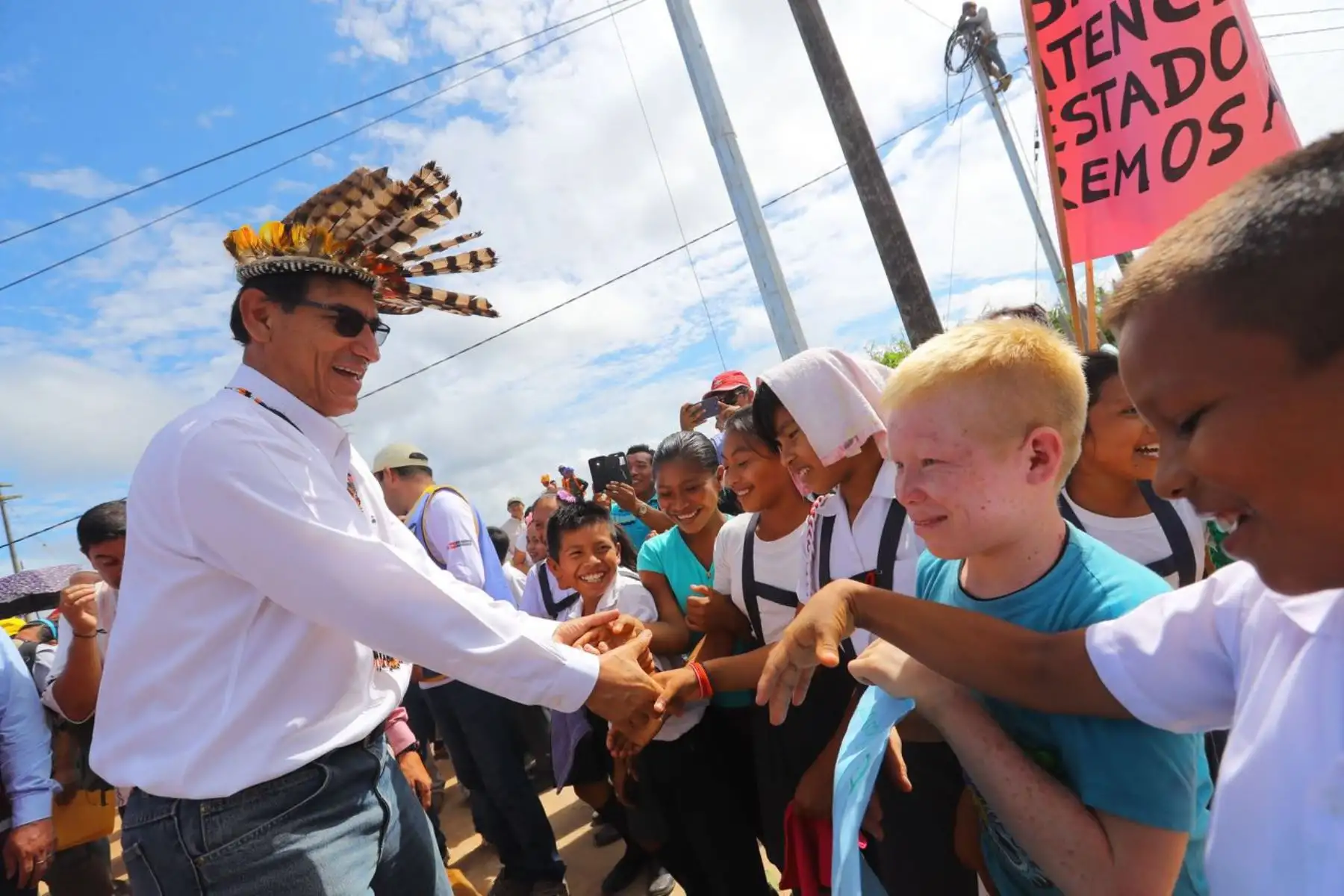 Presidente Vizcarra, coloca la primera piedra del Nuevo Establecimiento de Salud de Purús, en Ucayali.  Foto: ANDINA/ Prensa Presidencia