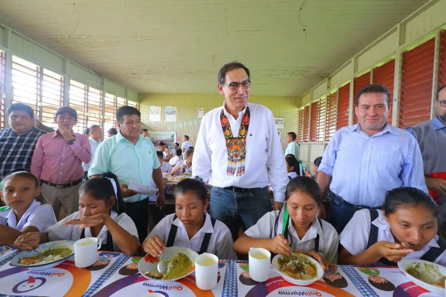 Presidente Vizcarra, coloca la primera piedra del Nuevo Establecimiento de Salud de Purús, en Ucayali.  Foto: ANDINA/ Prensa Presidencia