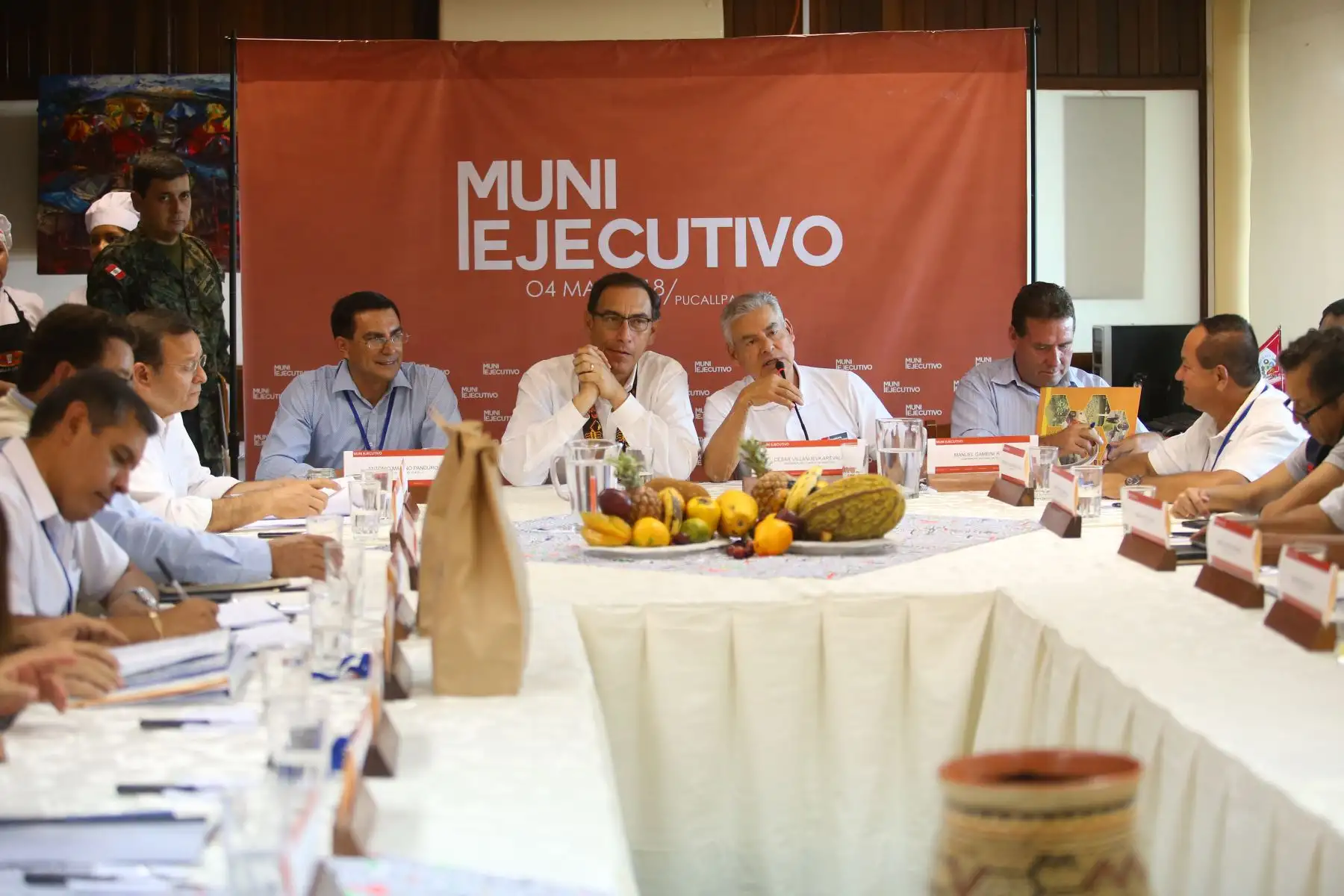 Presidente de la República, Martín Vizcarra, participa en el Muni Ejecutivo en la ciudad de Pucallpa, región Ucayali, junto a los integrantes de su Gabinete Ministerial. Foto: ANDINA/ Prensa Presidencia