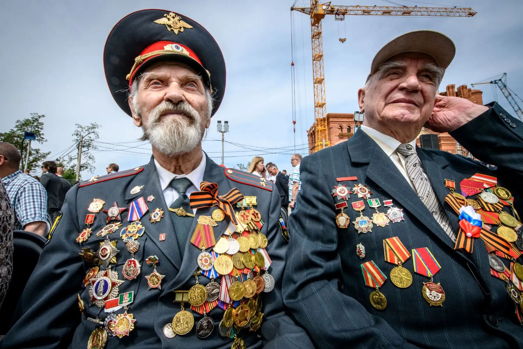 Los veteranos de la Segunda Guerra Mundial participan en las celebraciones que marcan el 73º aniversario de la victoria de la Unión Soviética sobre la Alemania nazi durante la Segunda Guerra Mundial en Volgogrado. AFP