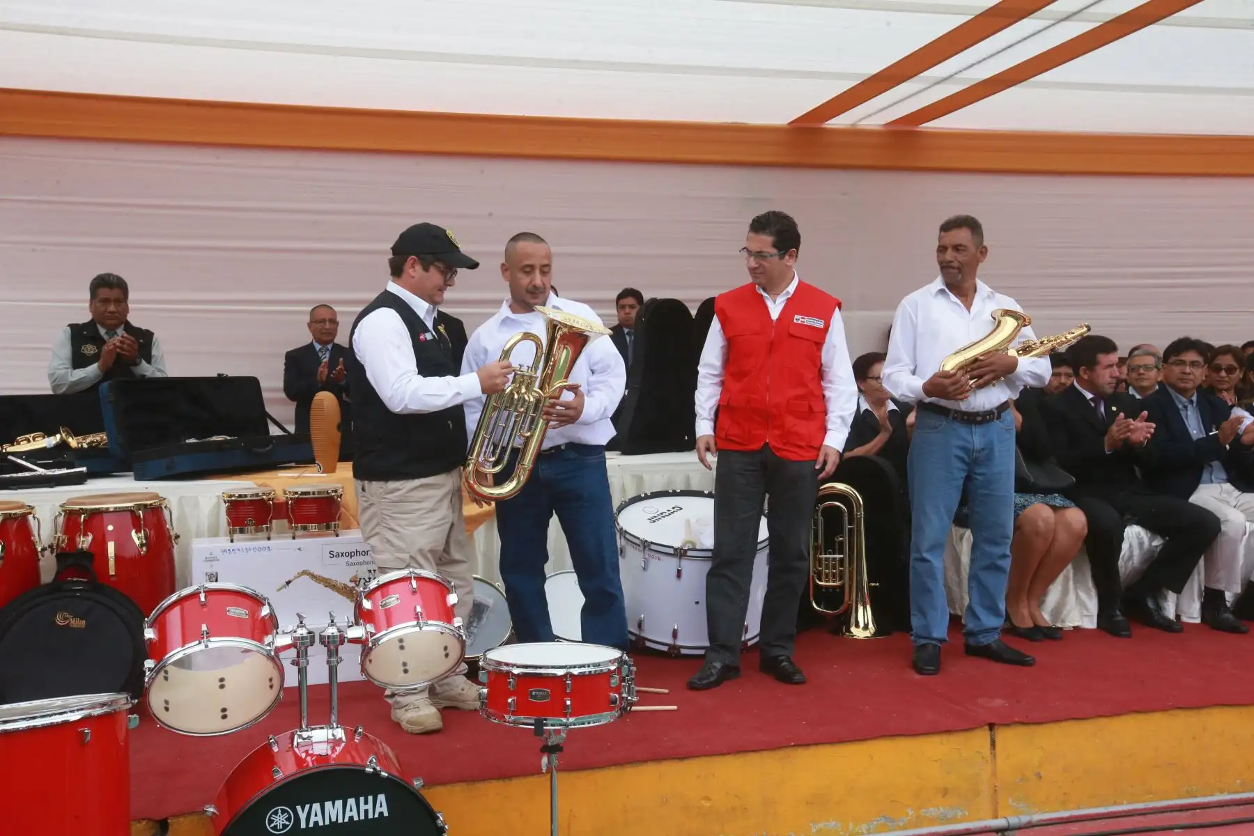 Ministro de Justicia Salvador Heresi participó en Reconocimiento oficial del programa de formación musical “Orquestando”, en el penal del Callao.Foto: ANDINA/Jhony Laurente