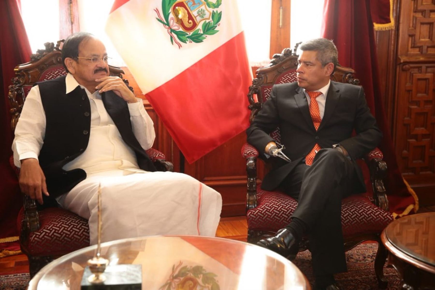 Vicepresidente de la India, Venkaiah Naidu, se reunió con el titular del Congreso, Luis Galarreta.