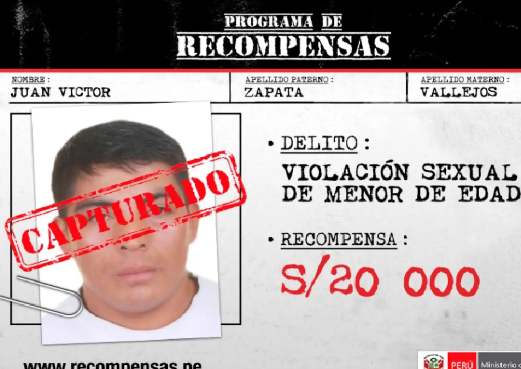 Requisitoriados estaban incluidos en el Programa de Recompensas del Ministerio del Interior