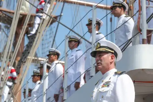 Ministro de Defensa, José Huerta despidió al BAP unión en su tercer viaje de instrucción al extranjeroFoto: ANDINA/MINDEF