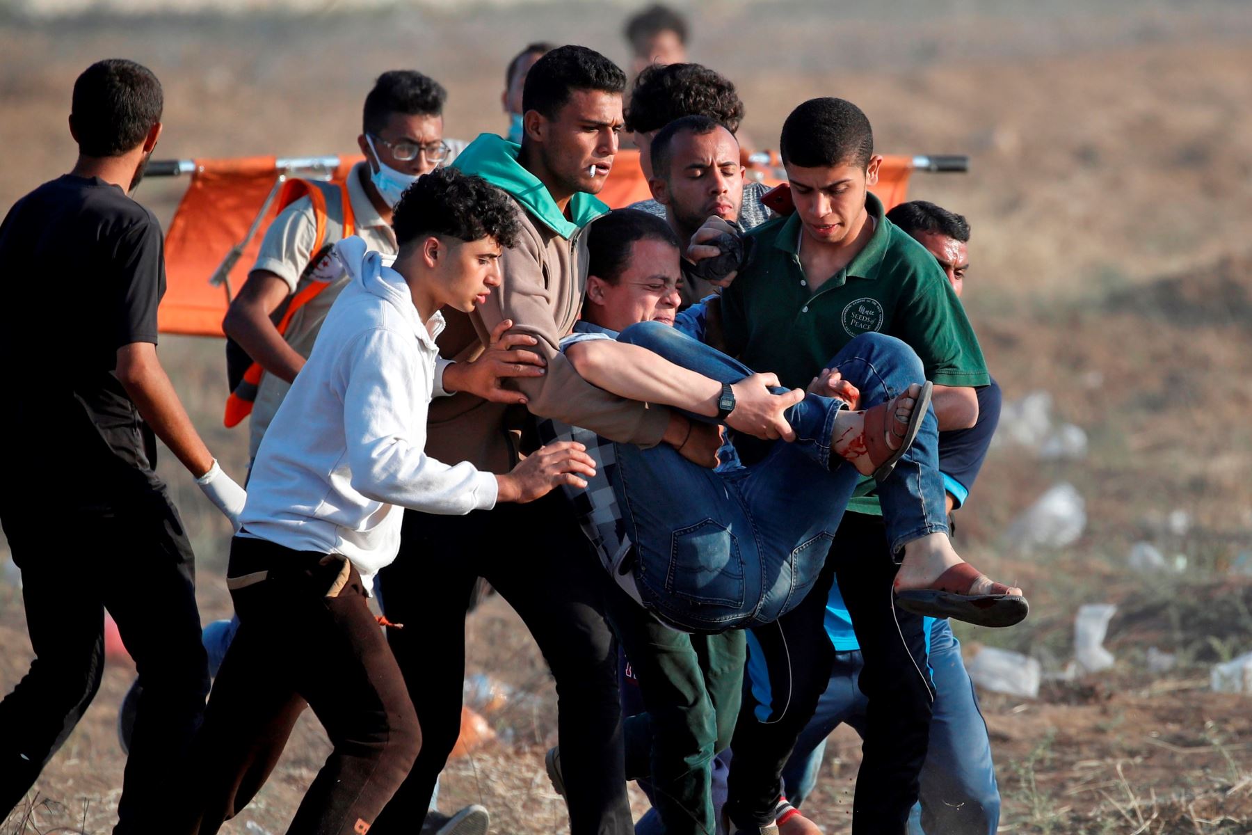 Palestino herido por fuerzas israelíes Foto: AFP