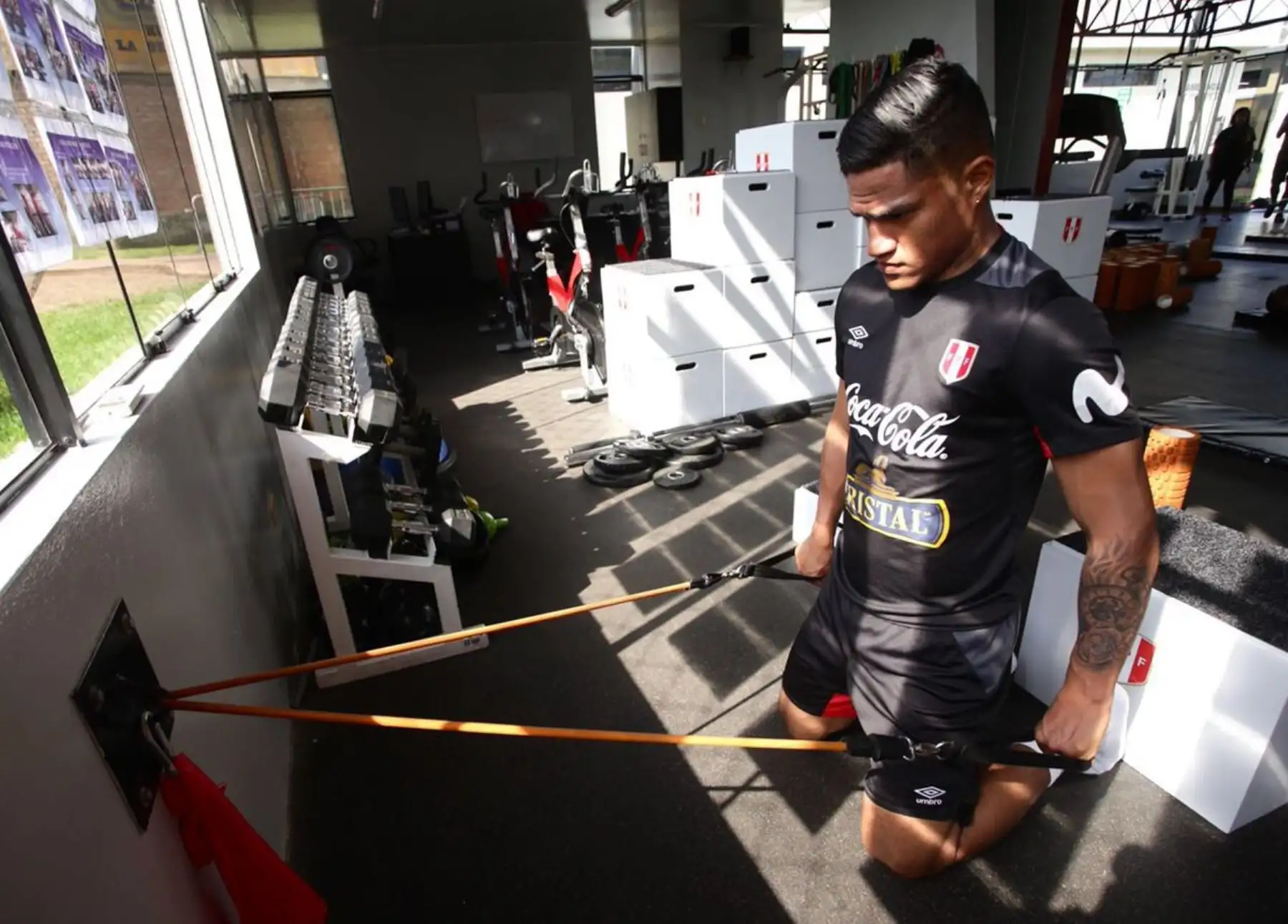 El equipo empieza los trabajos en el gimnasio del complejo deportivo de la FPF. Twitter: FPF.