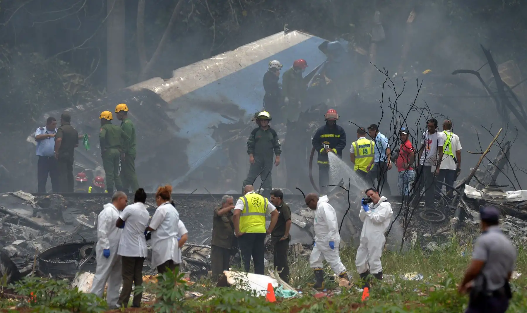 Un avión Boeing 737 de la aerolínea Cubana de Aviación con 110 pasajeros a bordo,se estrelló un poco después de haber despegado de La Habana, Cuba.Foto: AFP