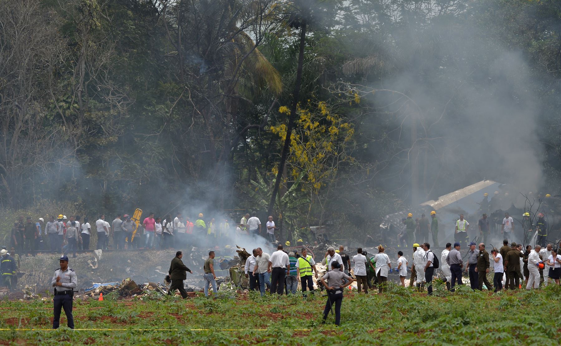 Un avión Boeing 737 de la aerolínea Cubana de Aviación con 110 pasajeros a bordo,se estrelló un poco después de haber despegado de La Habana, Cuba.Foto: AFP