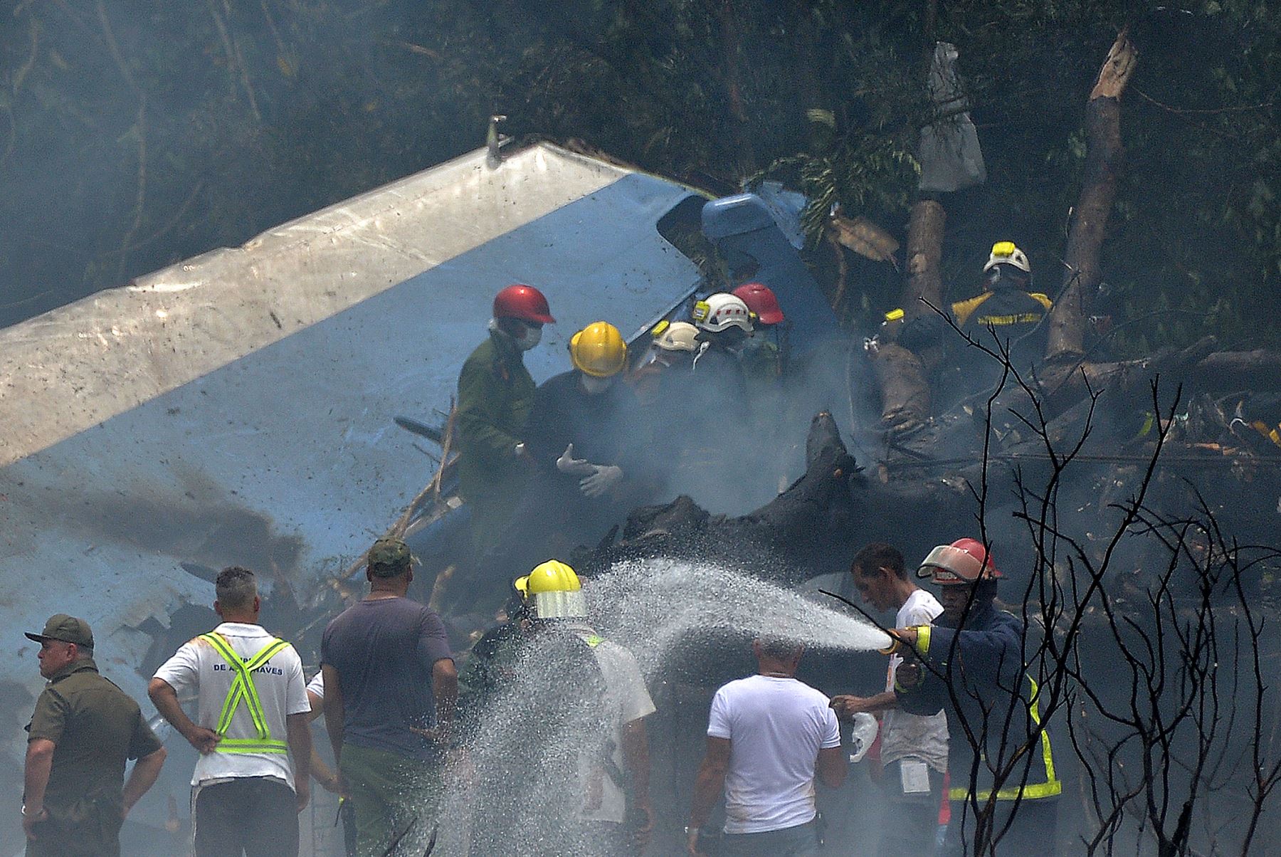 Un avión Boeing 737 de la aerolínea Cubana de Aviación con 110 pasajeros a bordo,se estrelló un poco después de haber despegado de La Habana, Cuba.Foto: AFP