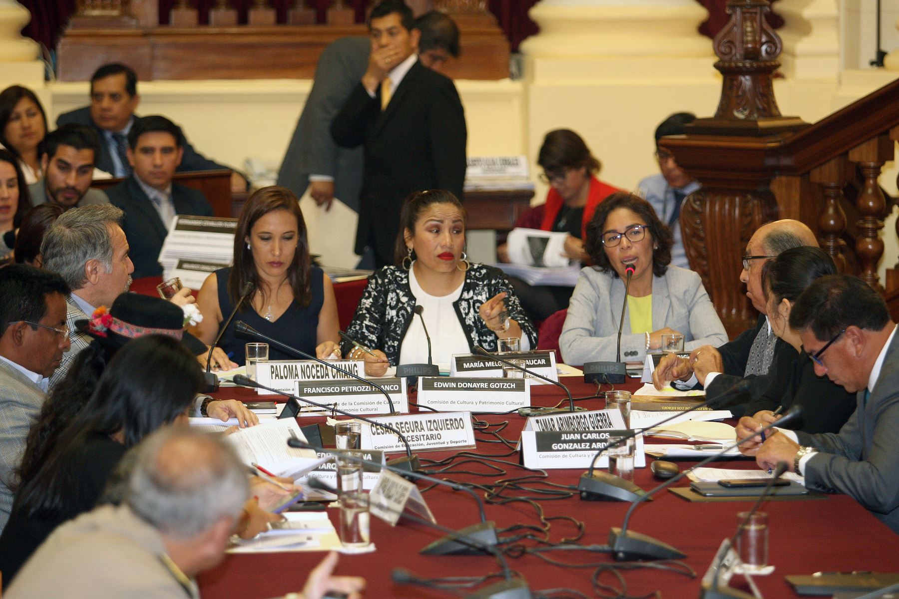 Ministra Patricia Balbuena en Comisión conjunta de Educación y Cultura. Foto: ANDINA/Héctor Vinces