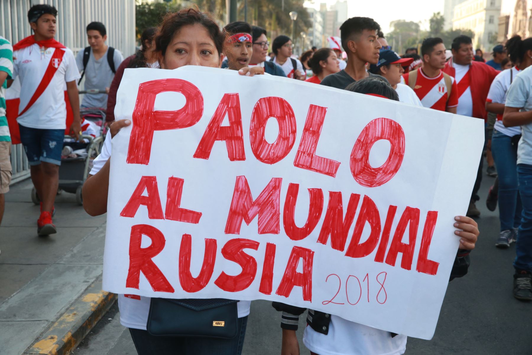 Marcha a favor de Paolo Guerrero. Foto: ANDINA/Vidal Tarqui