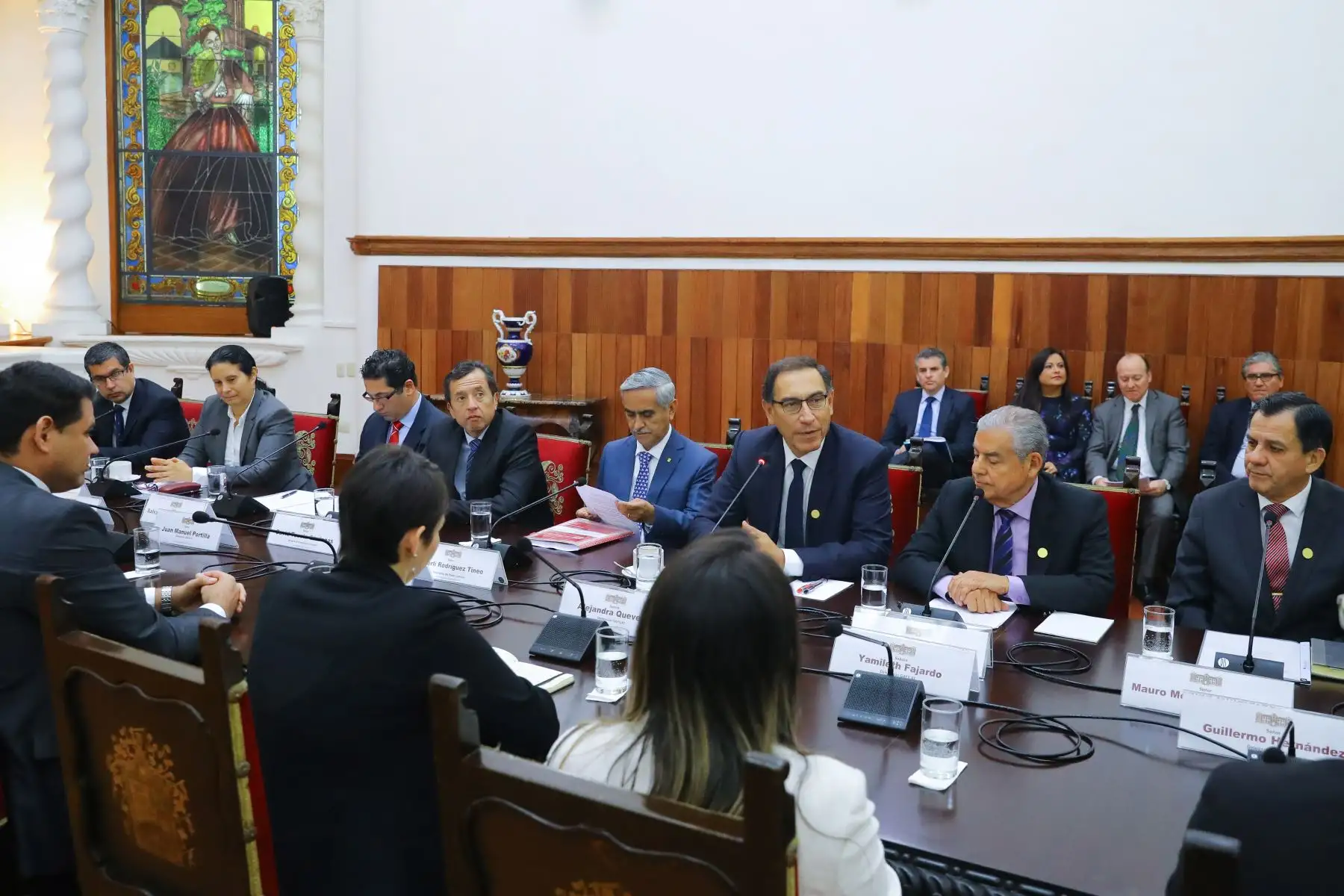 El presidente Martín Vizcarra se reúne con la Comisión Gafilat, que combate el lavado de activos y el financiamiento al terrorismo.Foto: ANDINA/Prensa Presidencia
