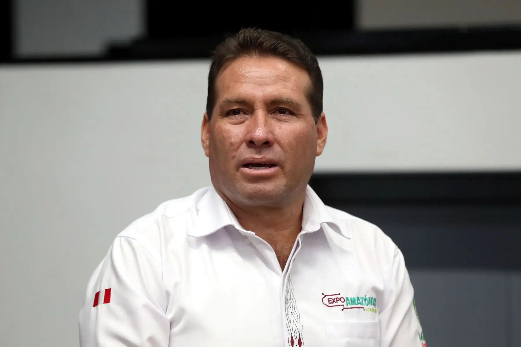 El gobernador regional de Ucayali Manuel Gambini Rupay, y autoridades municipales invitan al XXlll Festival de San Juan 2018. Foto: ANDINA/Dante Zegarra.