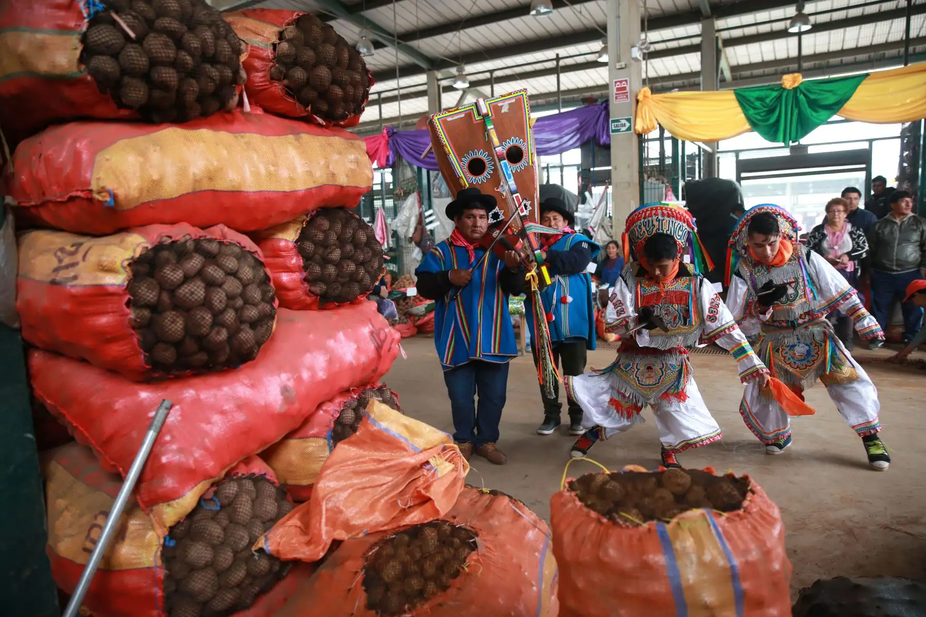 Danzantes de tijera rinden homenaje por el Día Nacional de la Papa. Foto: ANDINA/Vidal Tarqui.
