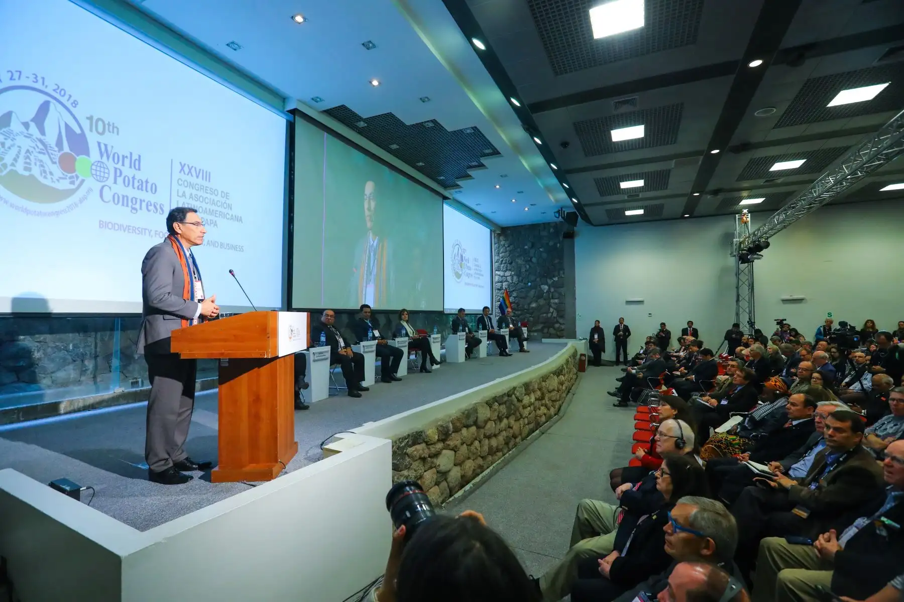 Presidente Martín Vizcarra inaugura X Congreso Internacional de la Papa. Foto: ANDINA/Prensa Presidencia.