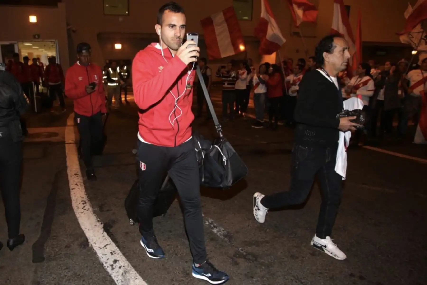 Llegada de la Selección  Peruana al aeropuerto Jorge Chavez, rumbo al Mundial Rusia 2018. Foto: ANDINA/FPF