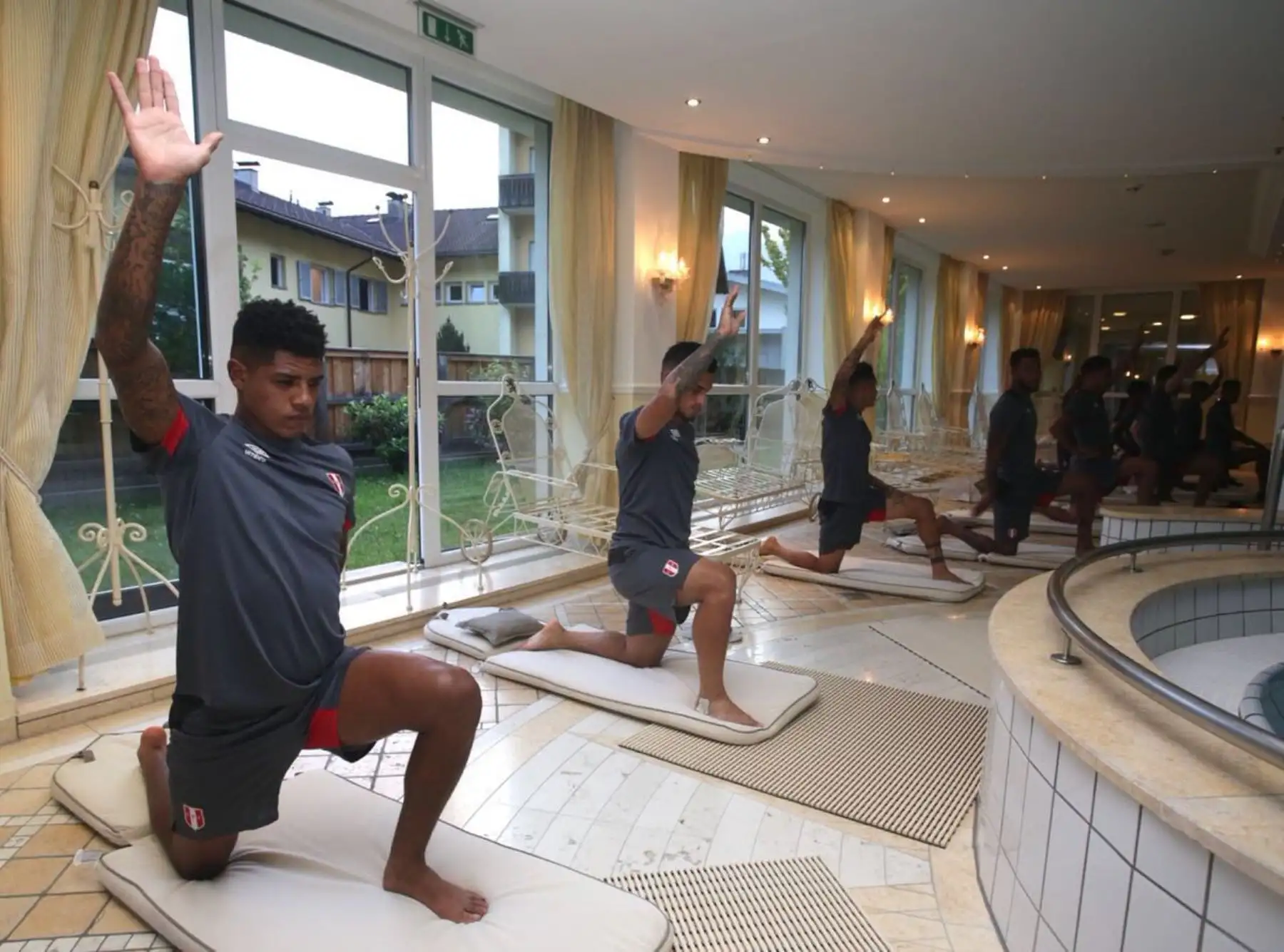 Selección peruana en su primer día de trabajo físico en Austria.Foto: ANDINA/FPF