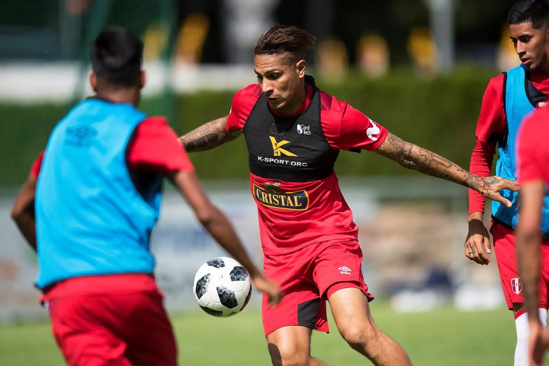 Entrenamiento de la selección peruana. Foto: Efe.