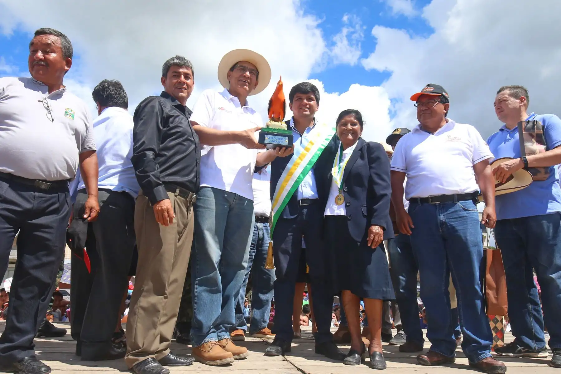 Presidente Vizcarra anuncia transferencia de recursos para proyectos de agua potable y saneamiento en Nueva Cajamarca ,San Martín.Foto: ANDINA/Prensa Presidencia