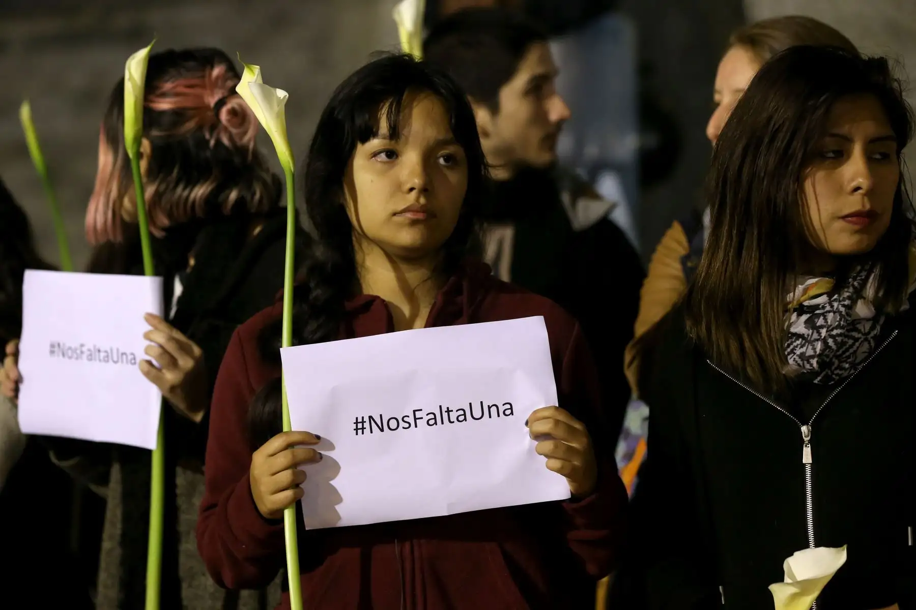 Plantón por muerte de Eyvi Ágreda, en Palacio de Justicia. Foto: ANDINA/ Dante Zegarra