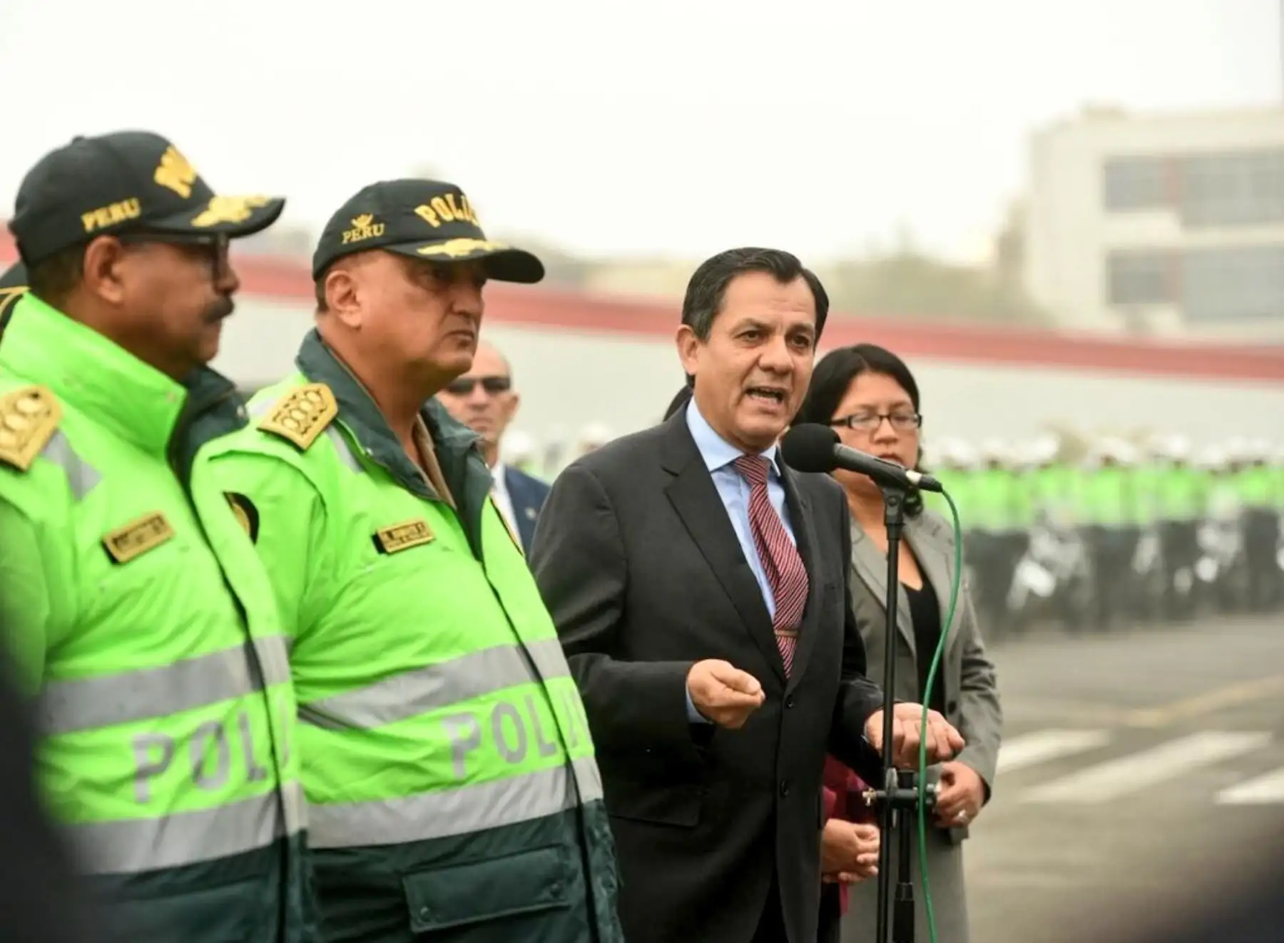 Ministro del interior Mauro Medina, entrega 994 motocicletas a la Policía Nacional para reforzar el patrullaje. Foto:ANDINA/Mininter