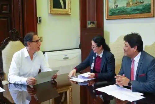 Reunión entre presidente Martín Vizcarra y titular de la Superintendencia de Banca, Seguros y AFP, Socorro Haysen.