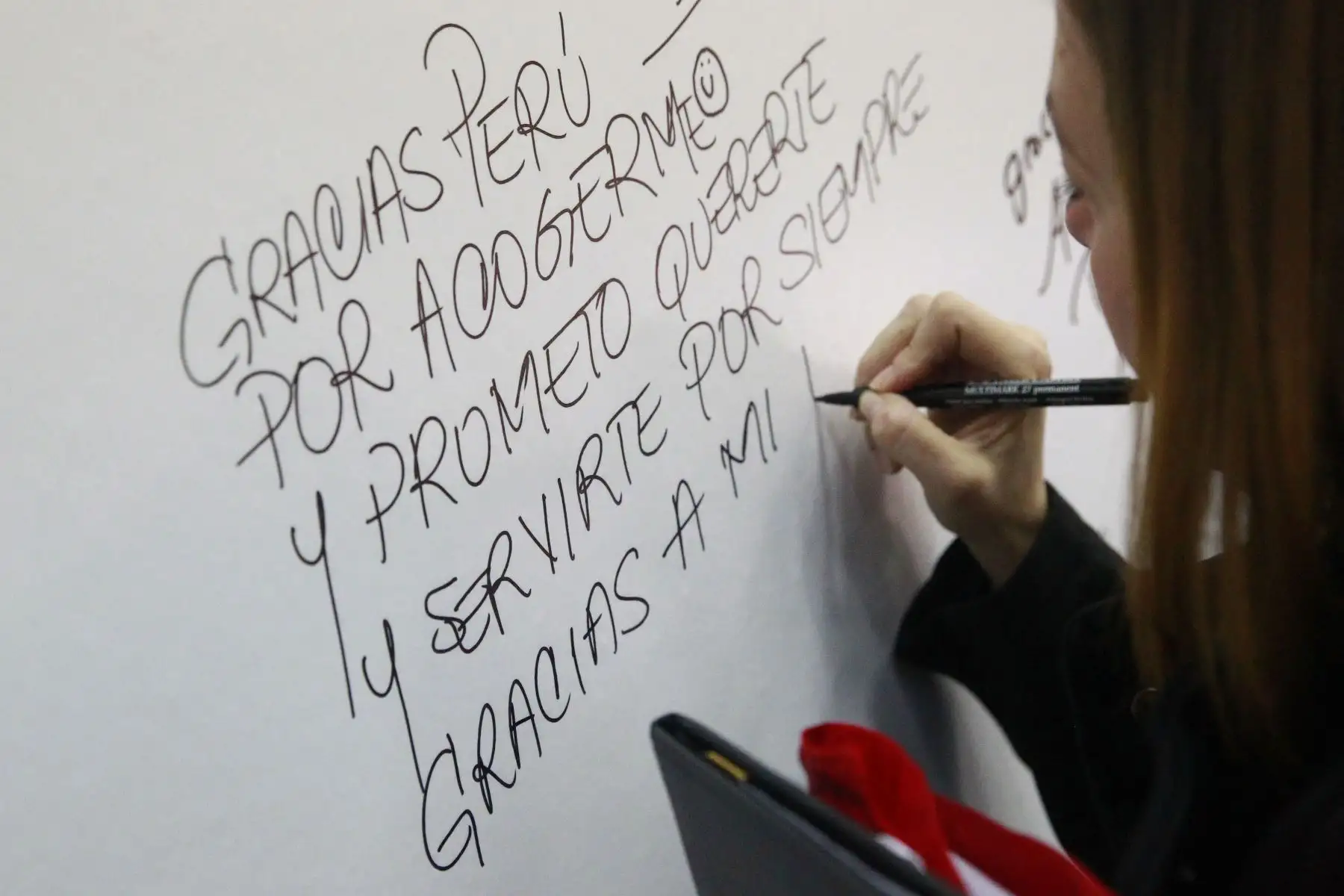 La flamante compatriota Giuliana Twardowski Soares Pinto, de origen brasileño, señaló que desde que llegó al Perú aprendió a querer nuestro país por su cultura y por el cariño de su gente. Foto: ANDINA/Eddy Ramos.