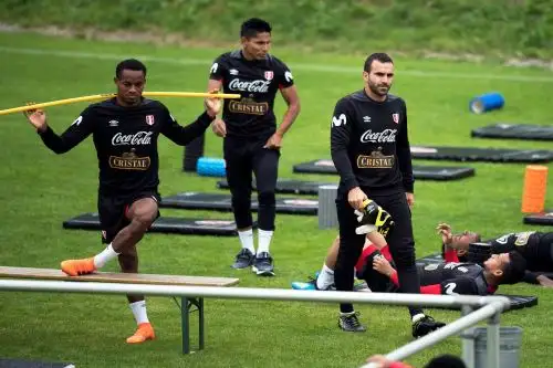 Entrenamiento de la selección peruana. Foto: Efe.