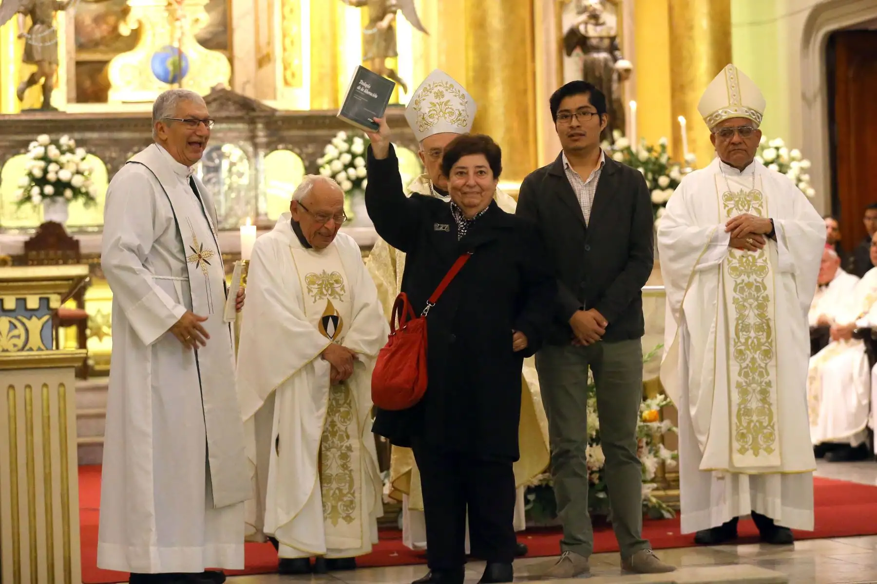 Misa en la iglesia Santo Domingo, para celebrar el cumpleaños del padre Gutiérrez. Foto: ANDINA/Luis Iparraguirre