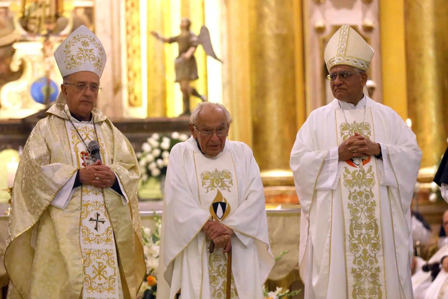 Misa en la iglesia Santo Domingo, para celebrar el cumpleaños del padre Gutiérrez. Foto: ANDINA/Luis Iparraguirre