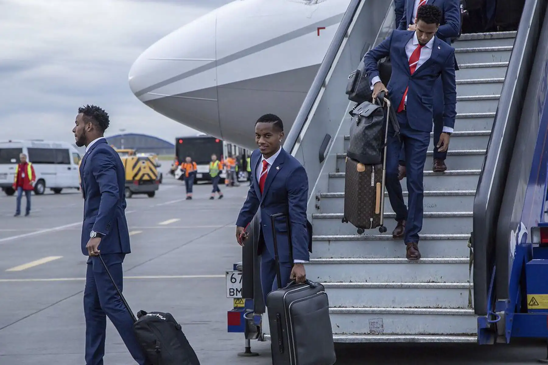 Jugadores de la selección peruana arriban a Rusia. Foto: Andina/FIFA