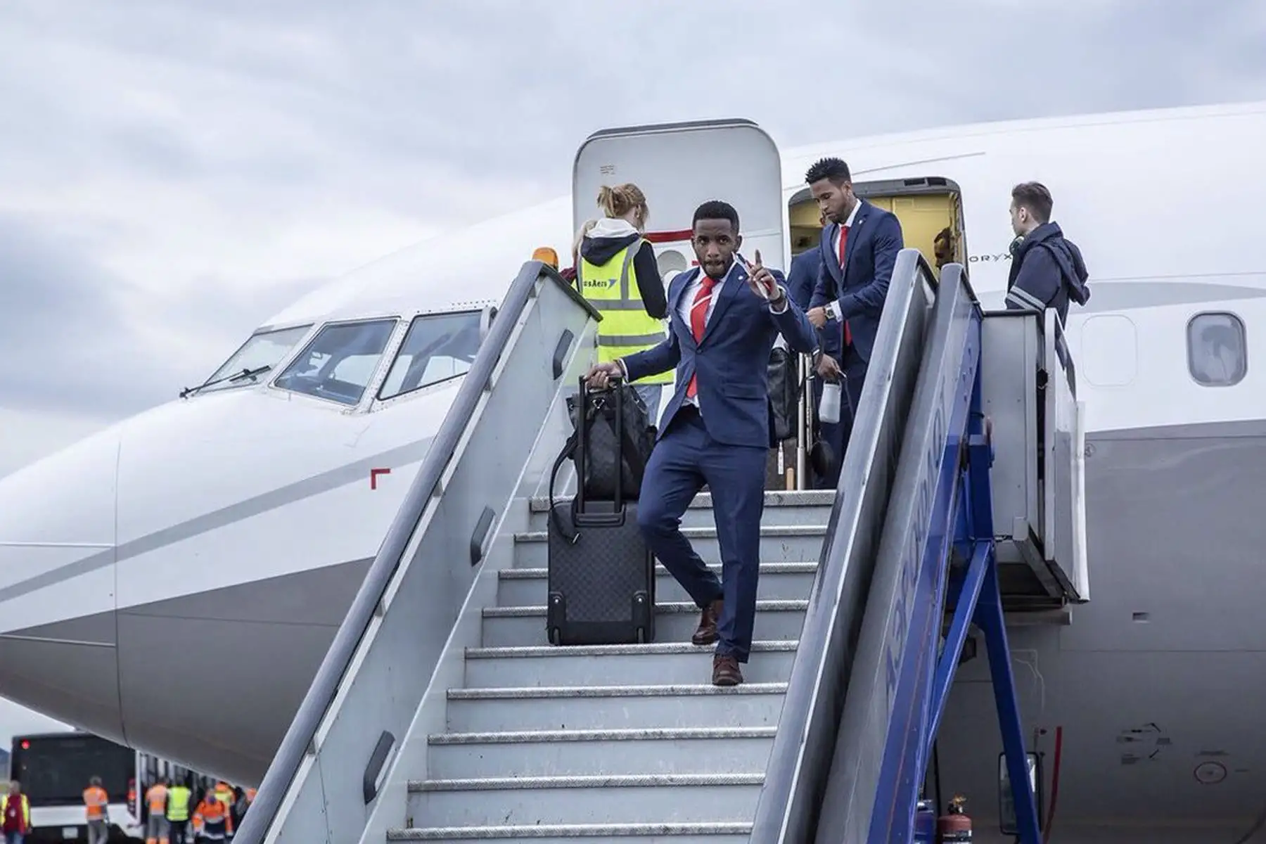 Jugadores de la selección peruana arriban a Rusia. Foto: Andina/FIFA
