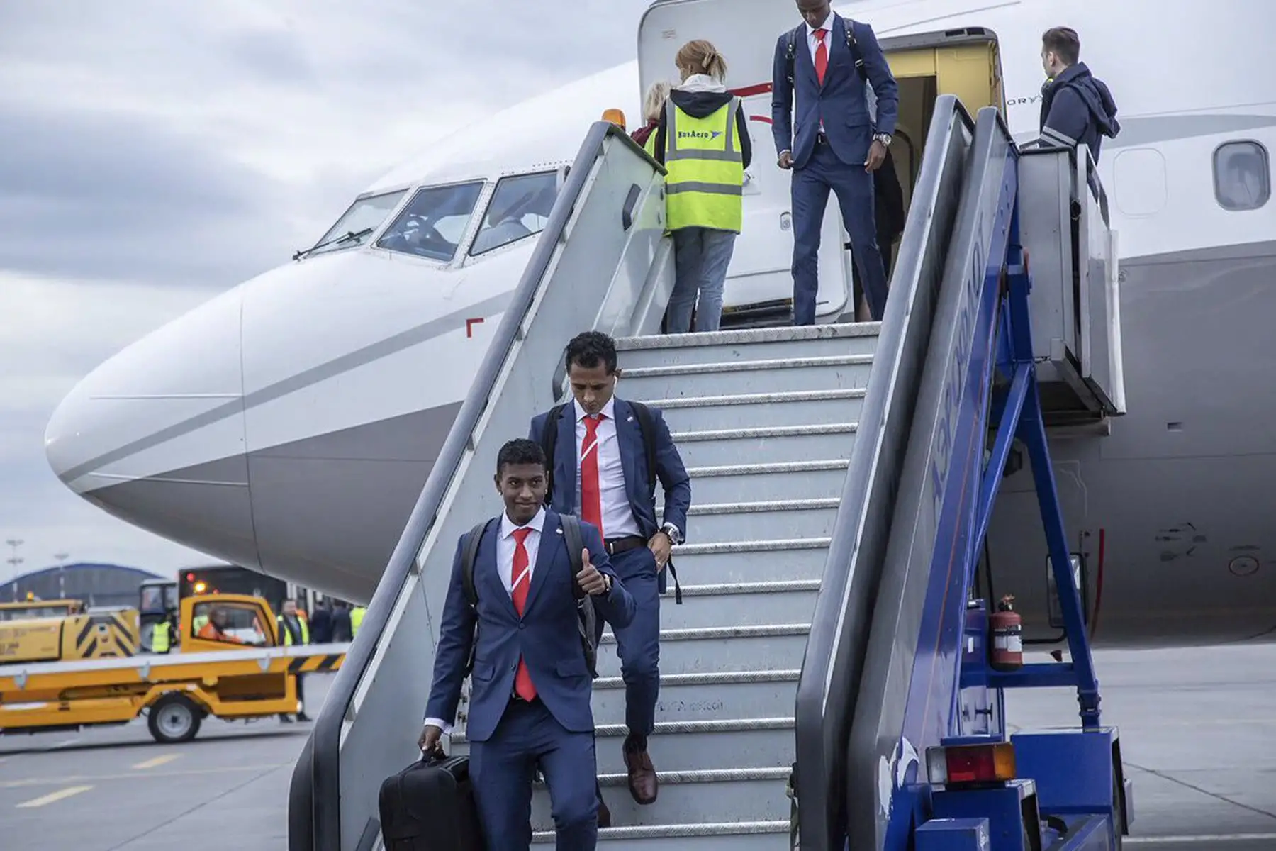 Jugadores de la selección peruana arriban a Rusia. Foto: Andina/FIFA