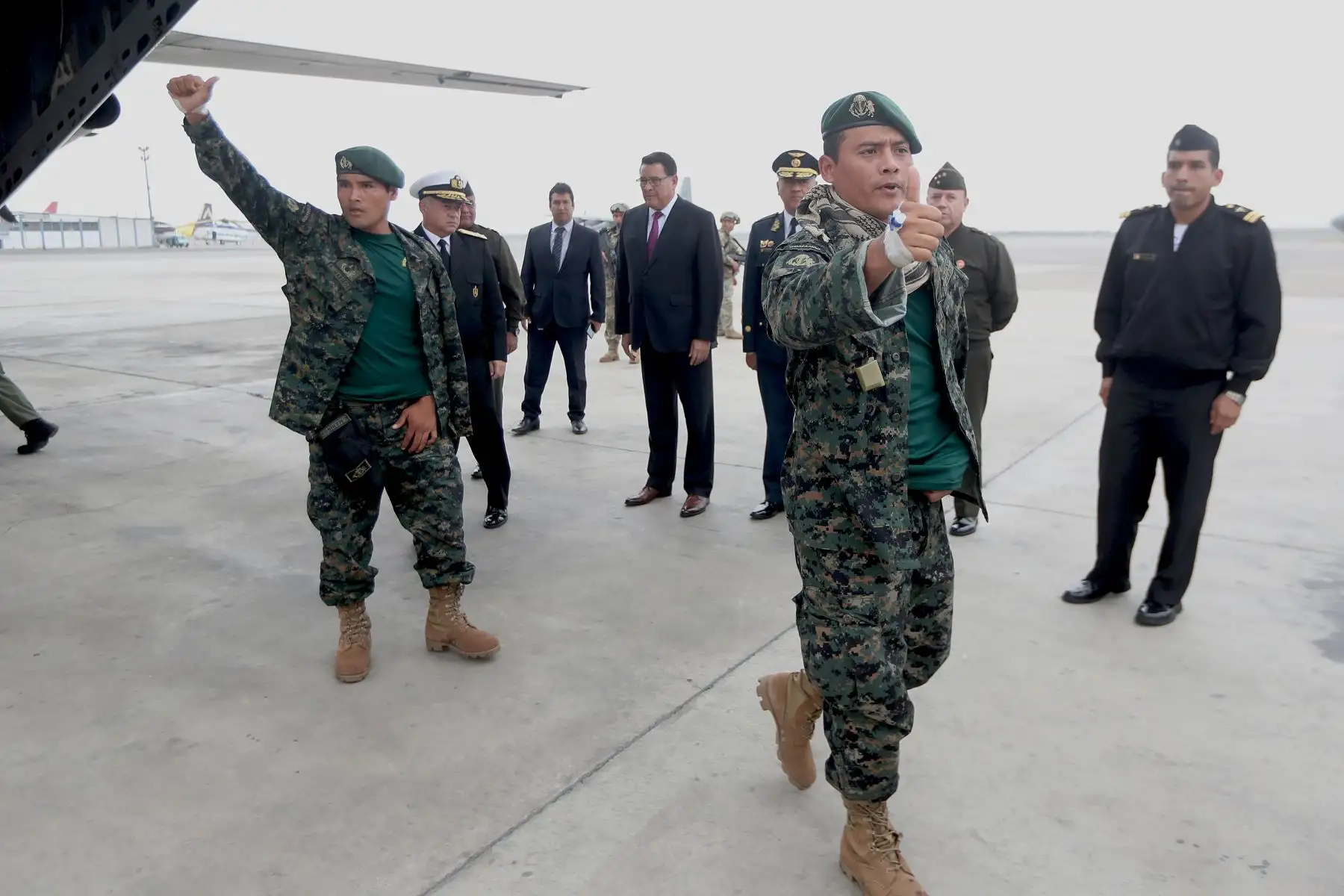Los seis militares que resultaron heridos tras el ataque a una base militar en el Vraem llegaron a Lima para continuar su tratamiento. Foto: ANDINA/MINDEF