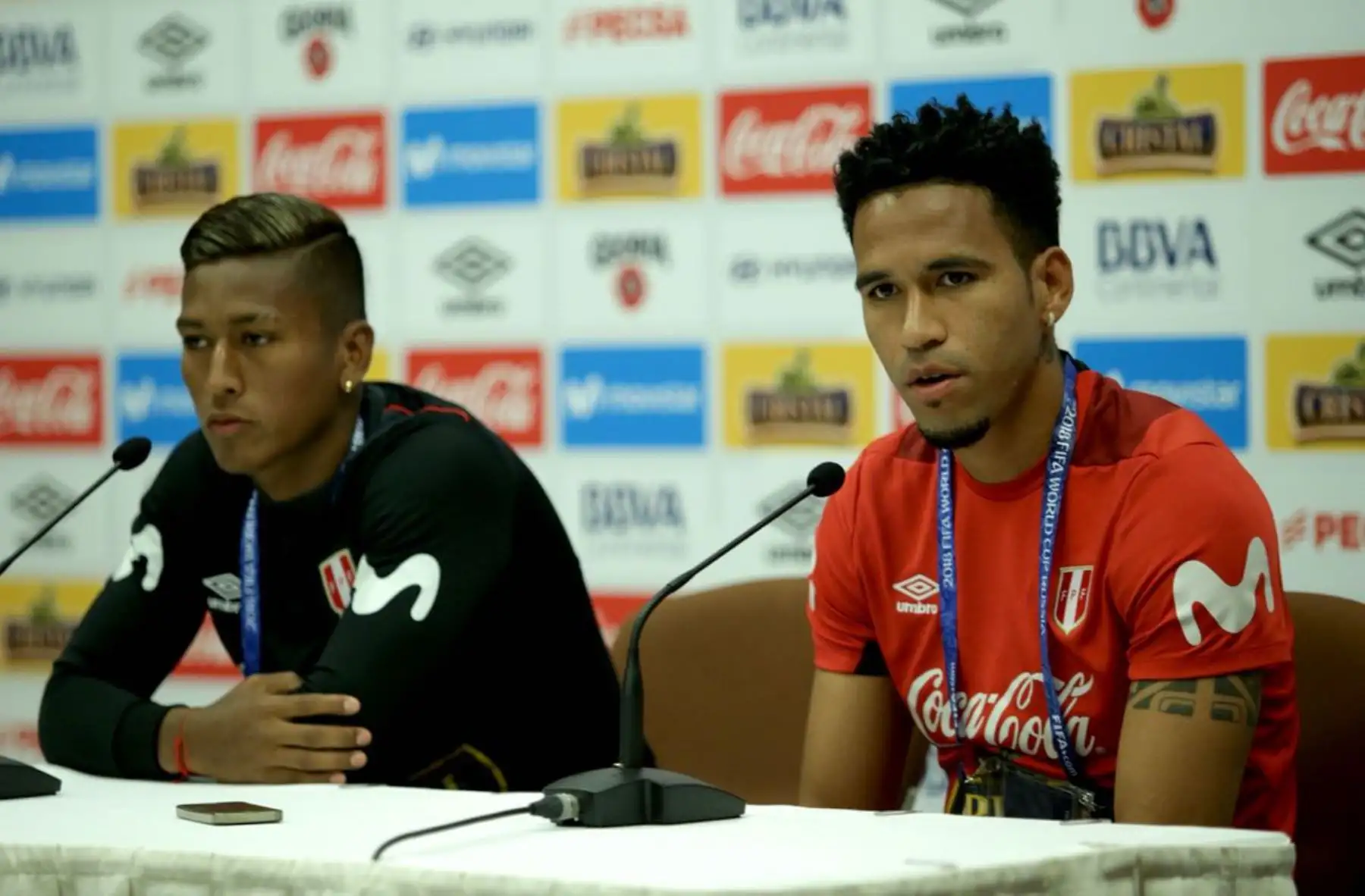 Conferencia de Prensa de los Seleccionados de Perú
 Pedro Aquino y Pedro Gallese. Foto: ANDINA/FPF