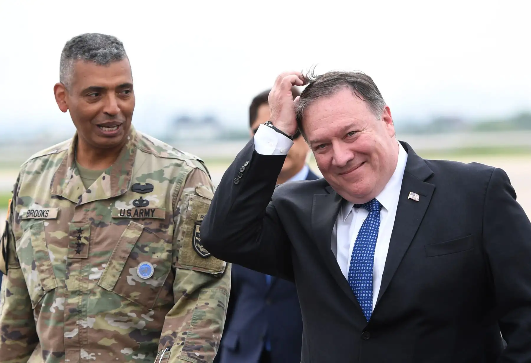 Mike Pompeo en Corea del Sur Foto: AFP
