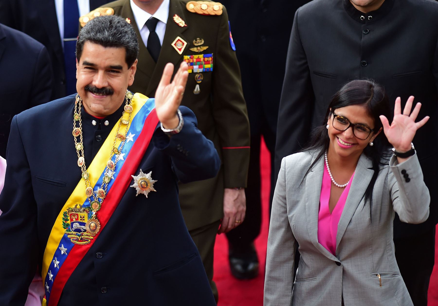 Nicolás Maduro y la jefa de la Asamblea Constituyente, Delcy Rodriguez Foto: AFP