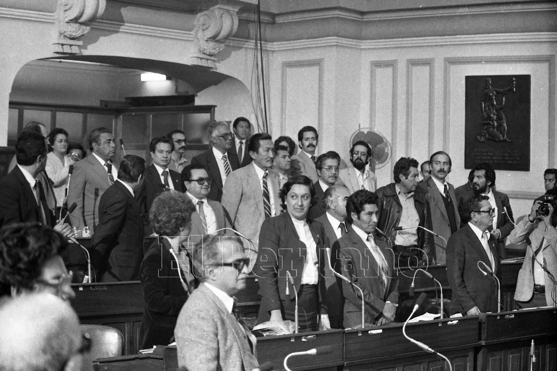 Congreso de la República durante la interpelación al primer ministro Manuel Ulloa. (17 setiembre 1982). Foto: ANDINA/archivo