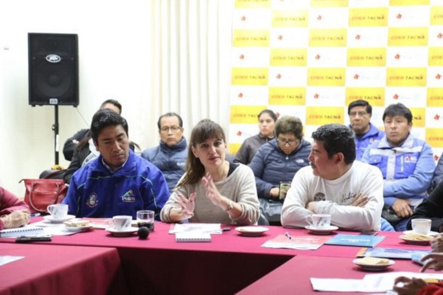 La ministra de Salud, Silvia Pessah Eljay, se reunió con autoridades de la región Tacna, en representación del Presidente de la República, para evaluar la situación de los servicios públicos y las acciones desplegadas en el marco del Plan Multisectorial ante Heladas y Friaje 2018.