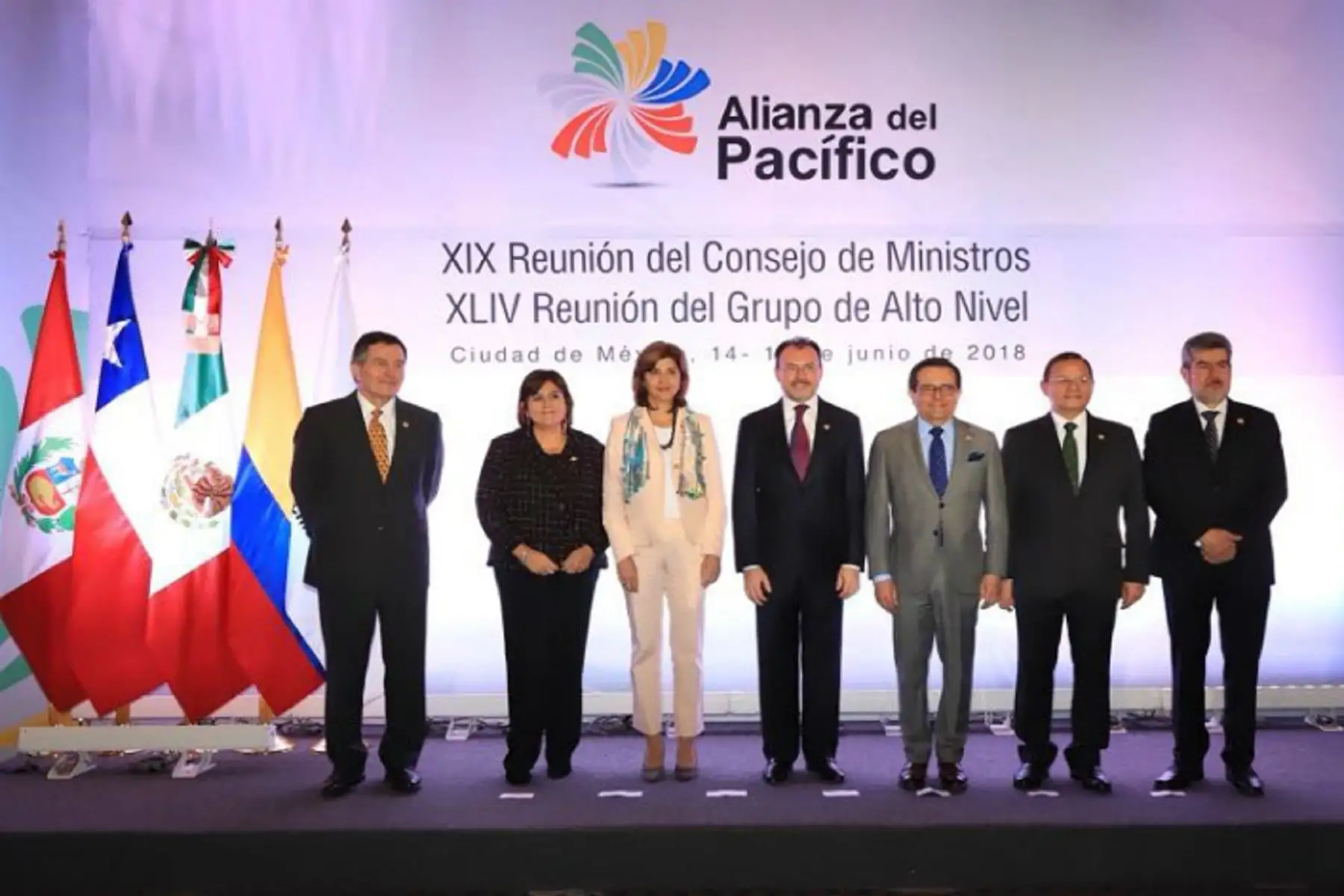 Consejo de Ministros de la Alianza del Pacífico tras reunión en Ciudad de México. Foto: Difusión.